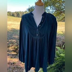 Anthropologie Deep Teal Blouse XL